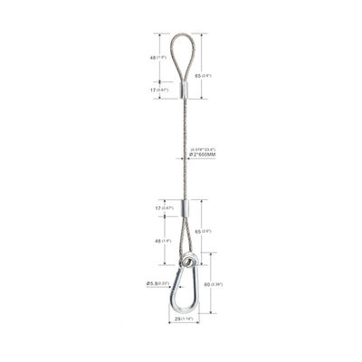 Слинг веревочки провода безопасностью приспособления освещения с крюками YW86372 5.8*60mm щелчковыми